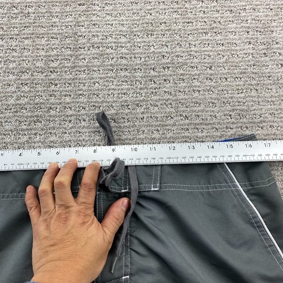 Champion Swim Trunks Men Medium M Gray Blue Bathing Suit Board Shorts Embroider - Picture 9 of 12